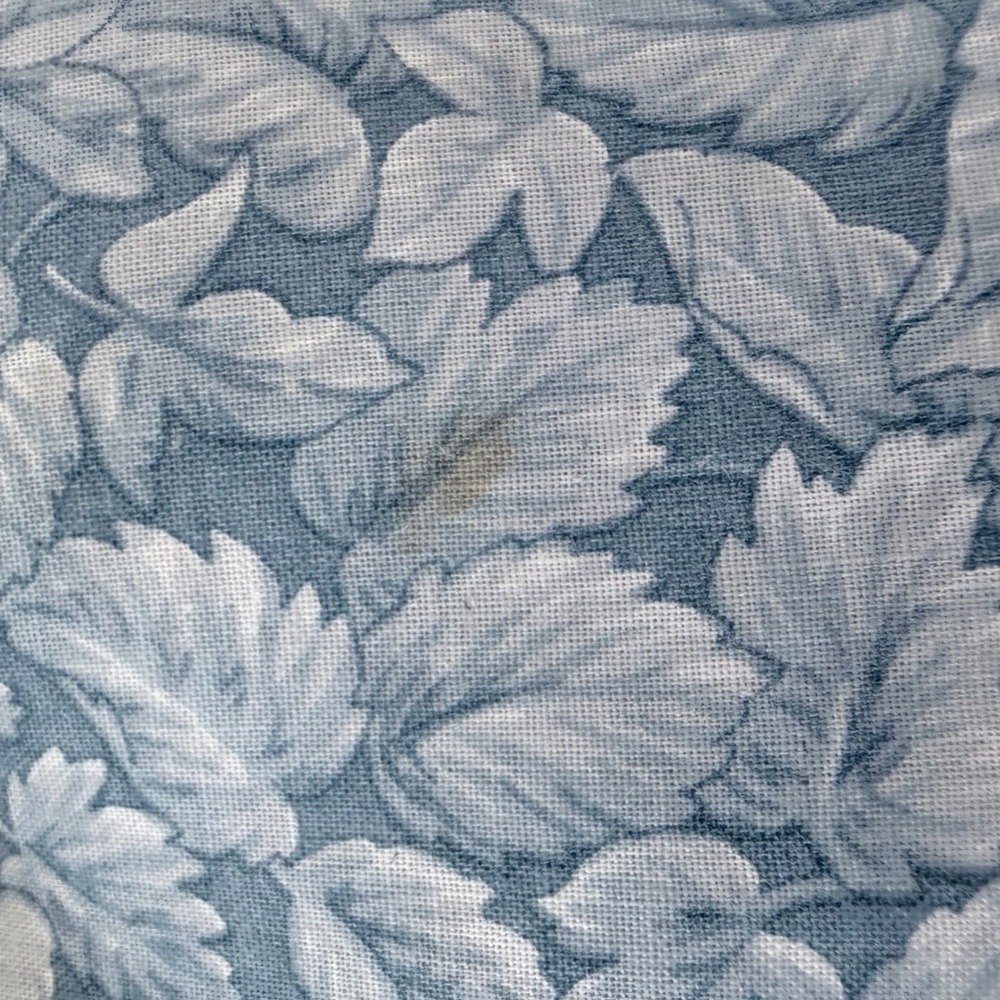 Vintage Heart Shaped Decorative Pillow Blue Floral Lace Trim Cream Ribbon Bow - Picture 5 of 6